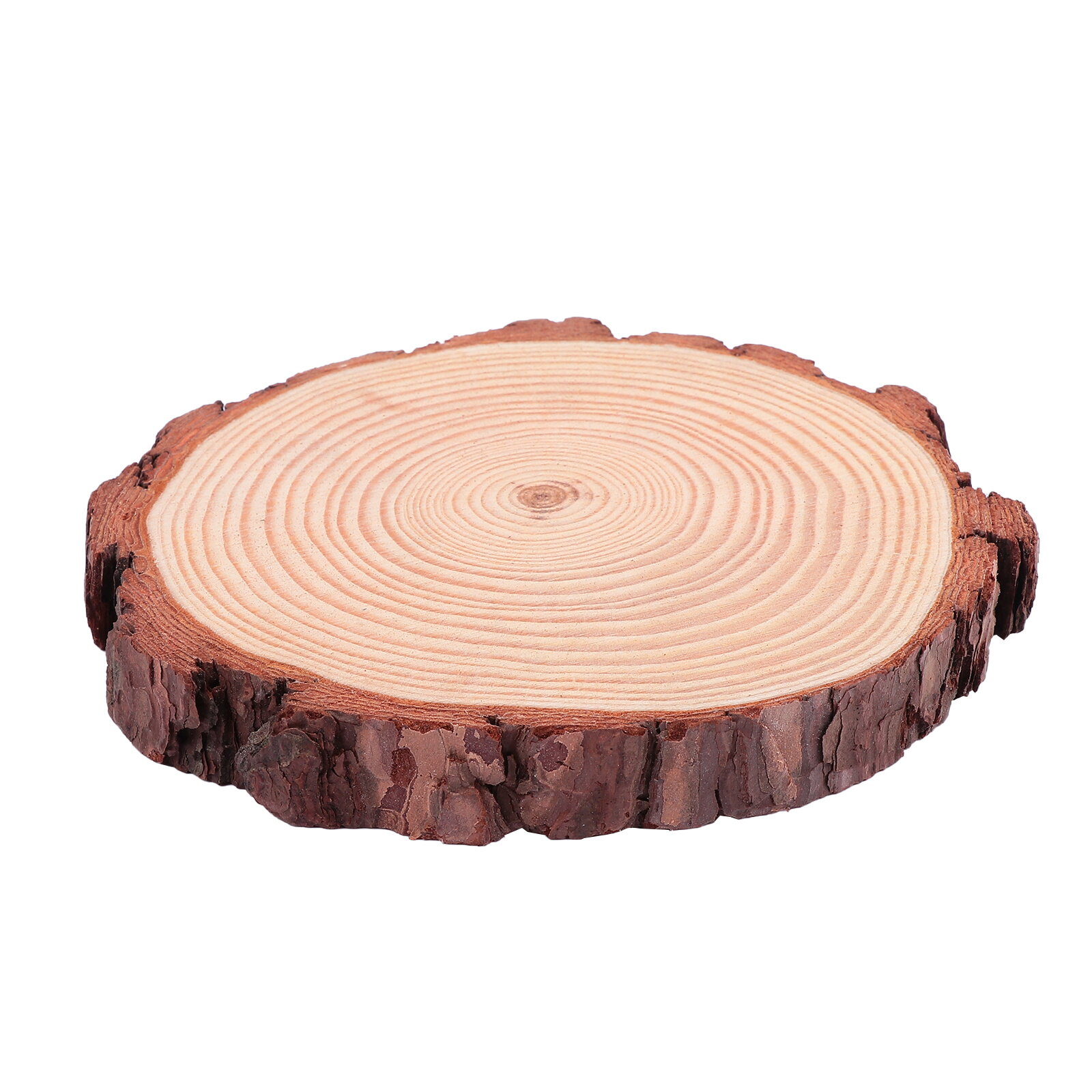 Unfinished Pine Slice Natural Wood Slices Wood Disc with Tree Bark DIY Accessory, Size: 16x16x2CM